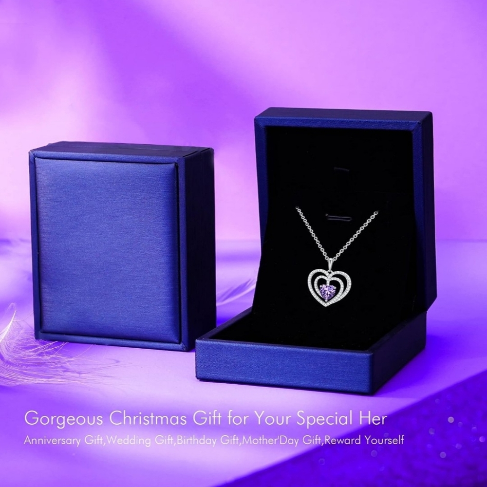 Gloffery 925 Sterling Silver Birhtstone Necklaces for Women